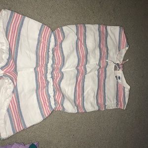 Girls white stripped romper